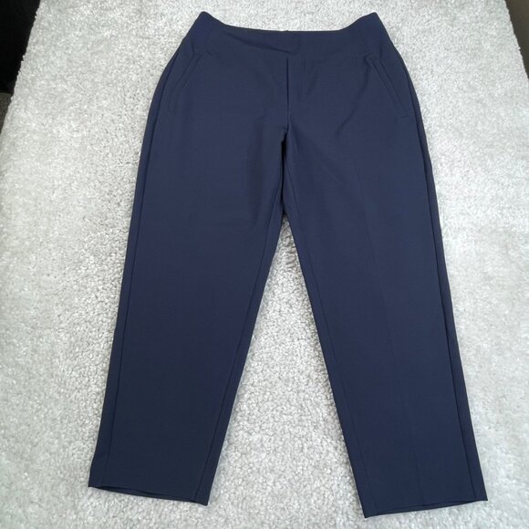 Athleta Endless High Rise Trouser Pant Navy Blue Womens 12 Petite - Picture 2 of 10